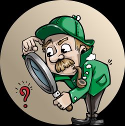 Cartoon detective checking clues - Skepticism in action - Pixabay - Fair Use